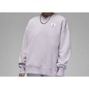 Air Jordan Flight Fleece Crew Women's Large Iced Lilac Oversized Fit DQ4599-576